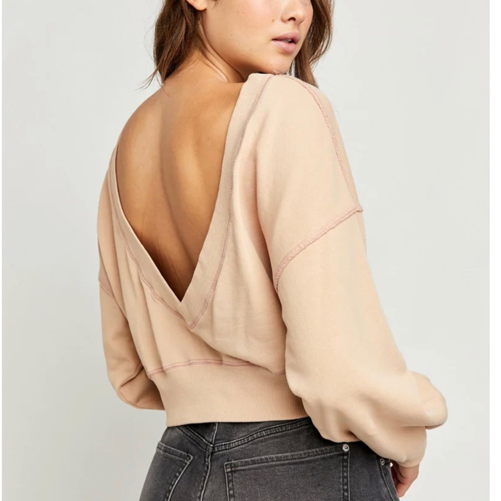 NWT❗️Free People | Oversized Light Pink Take Me Back Pullover in Pearl Island